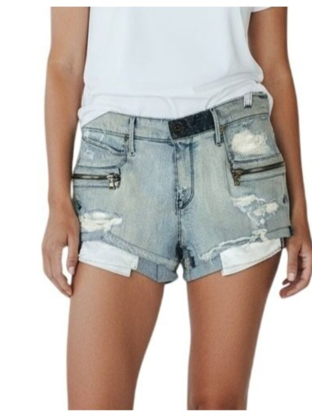 RtA Denim Jean Shorts with Zipper Detail NWT - Size 26